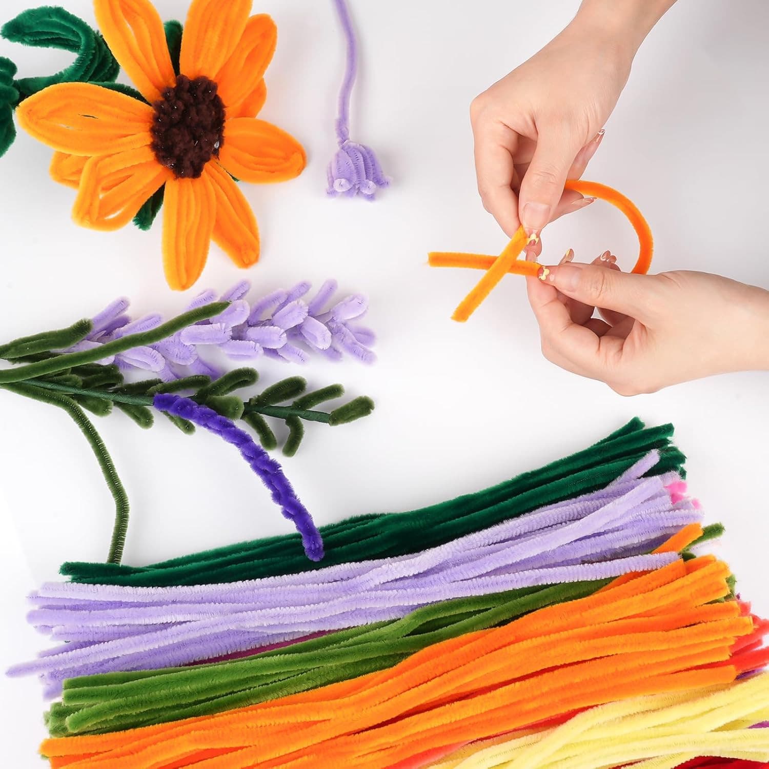300 PCS Pipe Cleaners, Multi-Color Chenille Stems, Pipe Cleaners Craft, 20 Assor 4