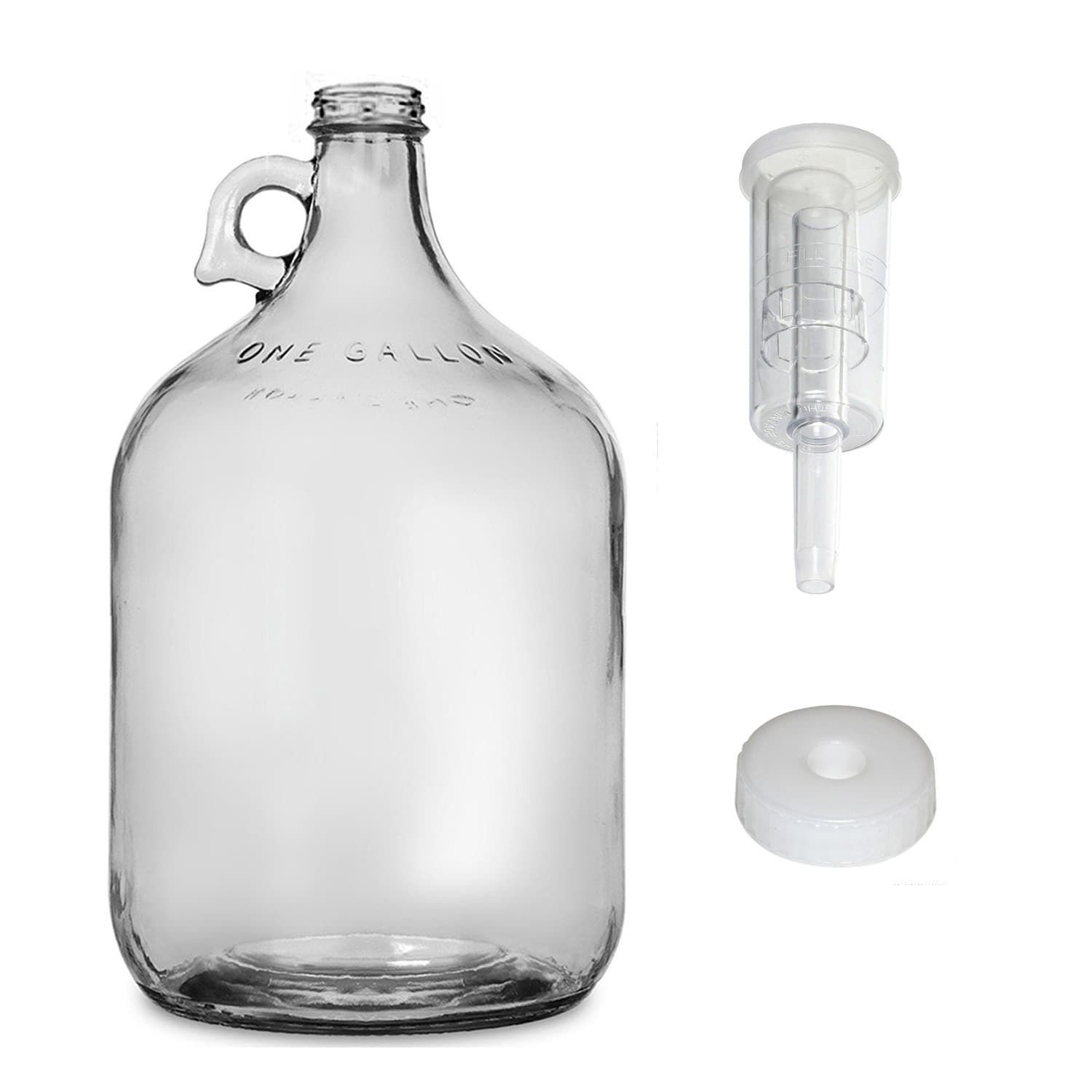 Home Brew Ohio One Gallon Glass Jug with 38mm Cap with Hole and Airlock Set of 4 3
