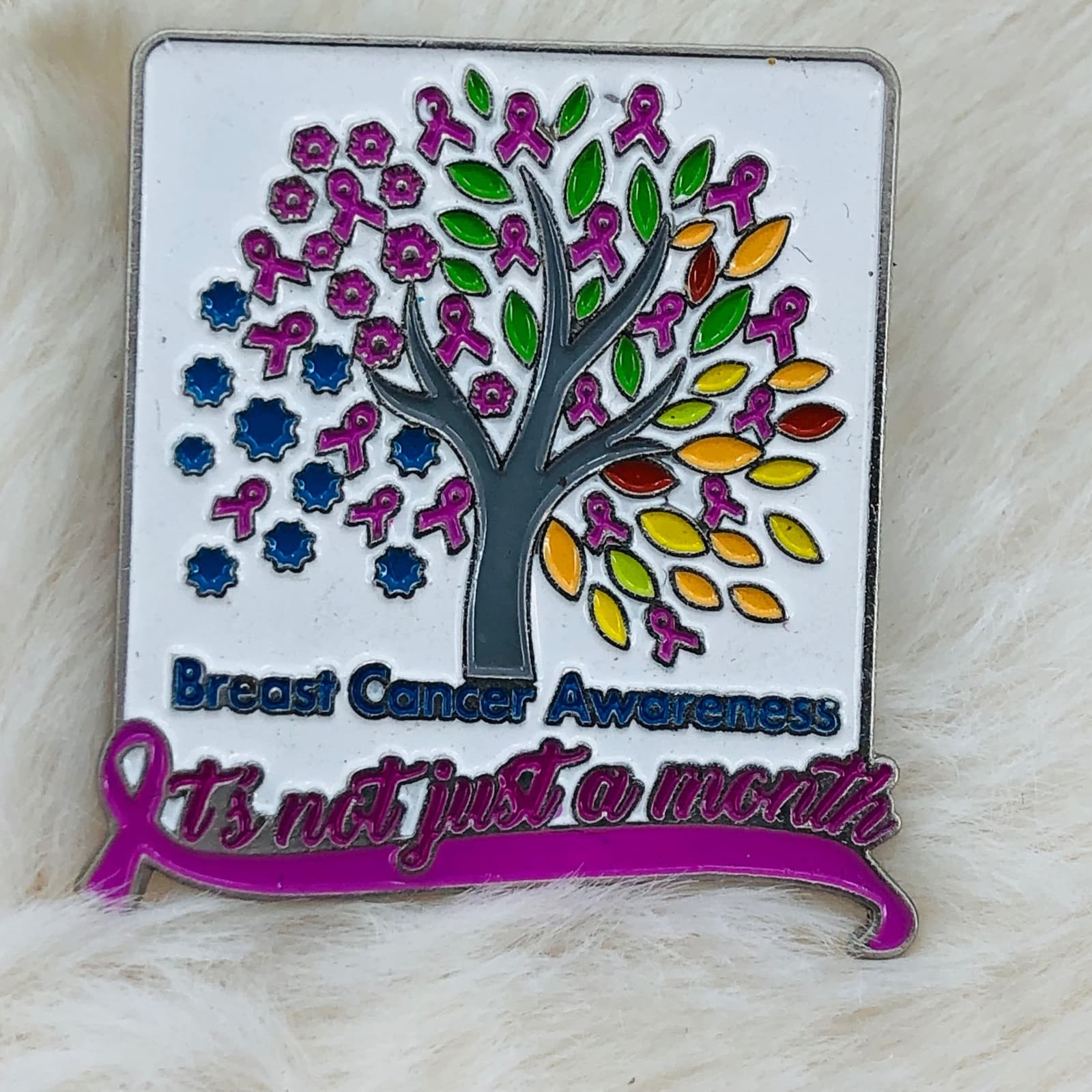 Breast Cancer Awareness Pink Ribbon Pin - Its not Just a Month