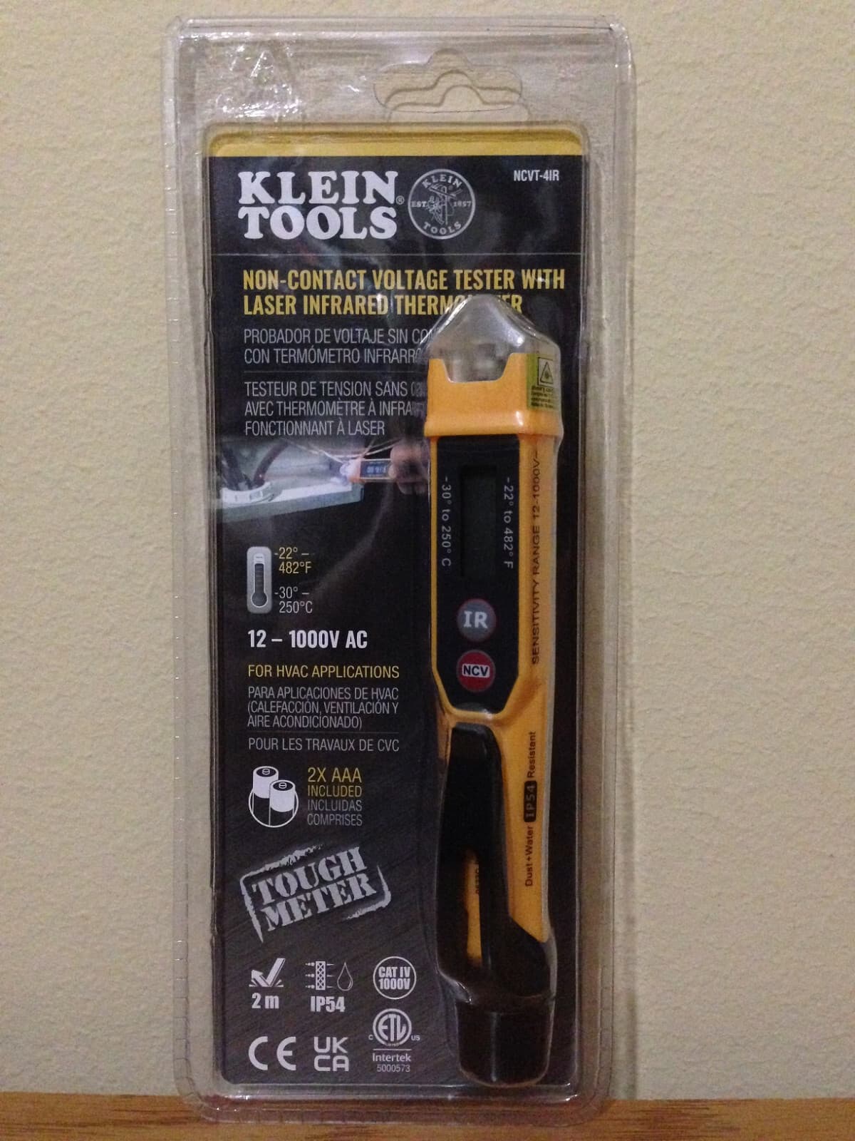 KLEIN NCVT Non-Contact Voltage Detector Tester & Infrared Thermometer IR HVAC AC 2