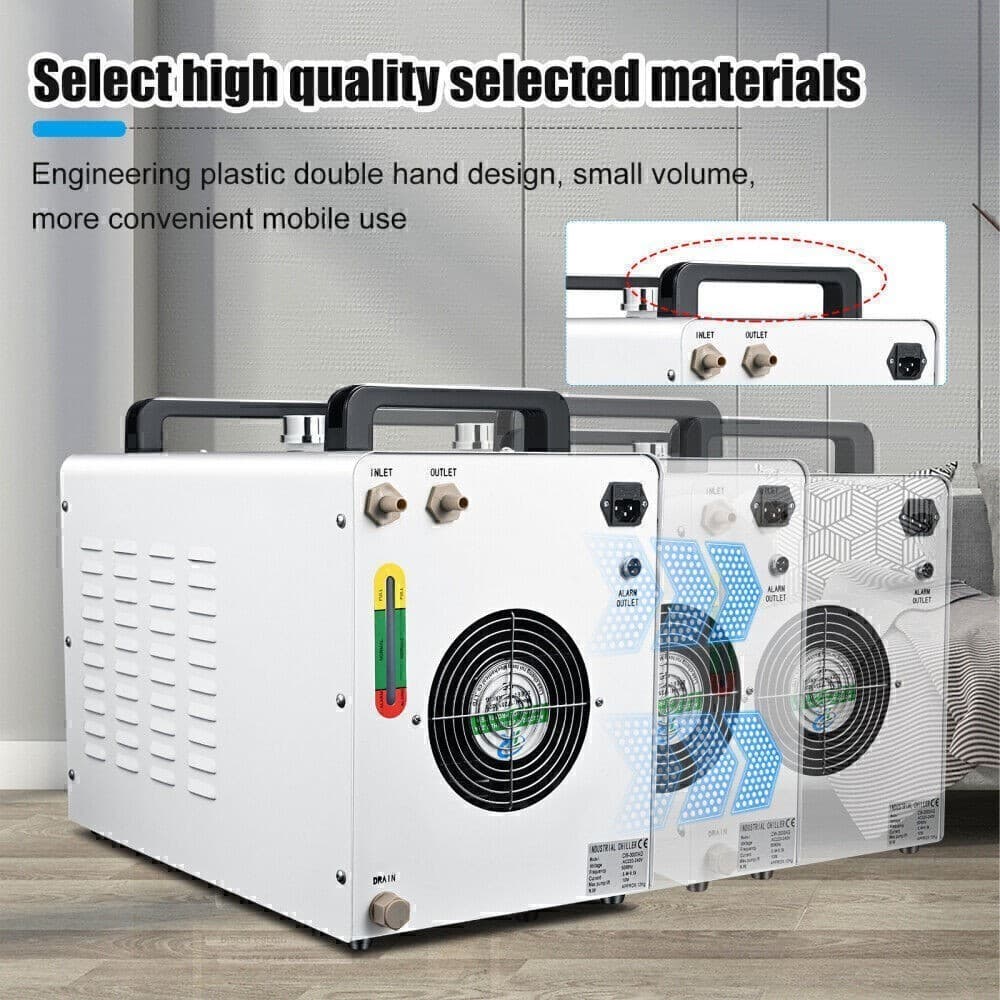 Monport CW5200 Industrial Water Chiller f 60/80W 100/130/150W CO2 Laser Engraver 6