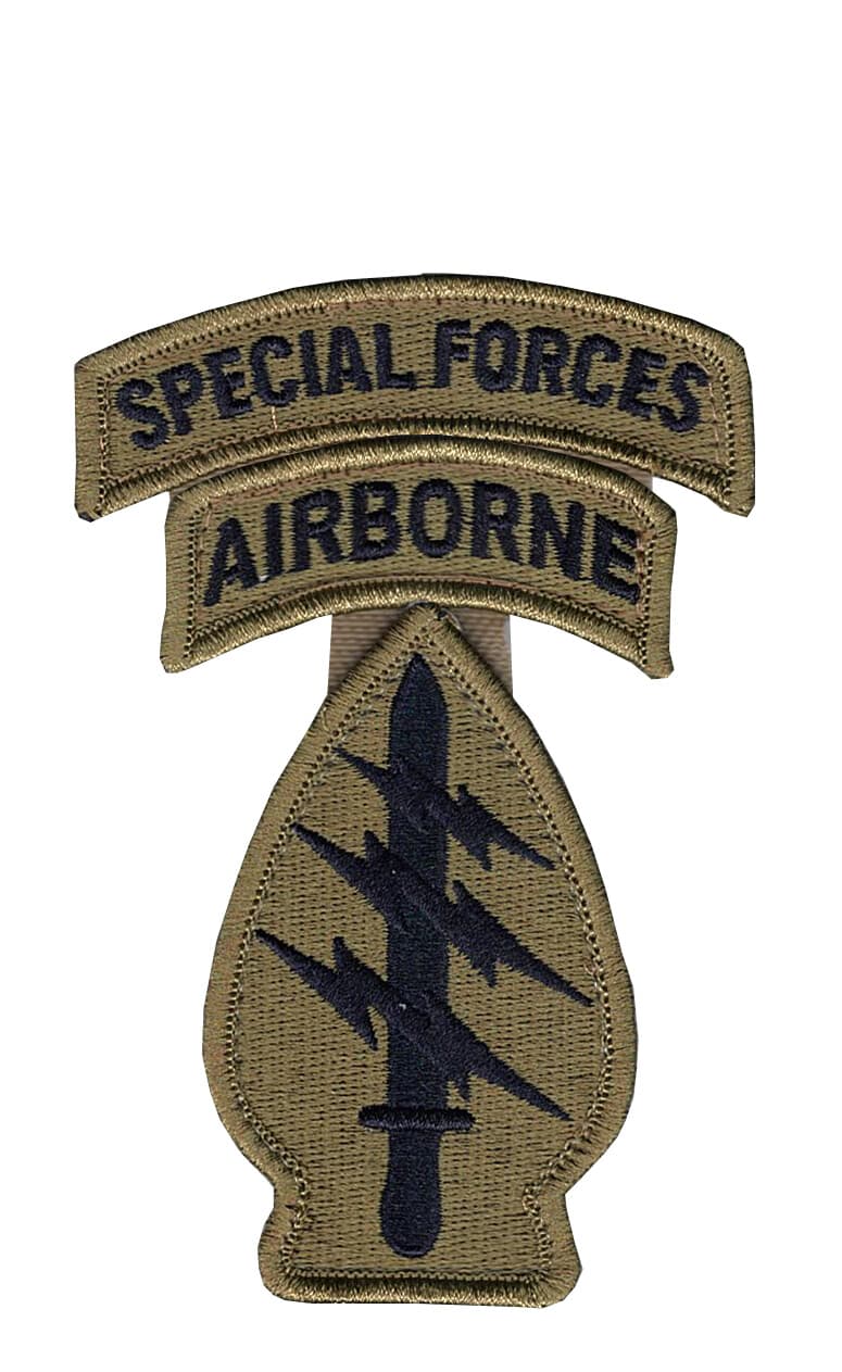 Special Forces OCP Patch Airborne/Special Forces Tab w/Hook Fastener NS (each)