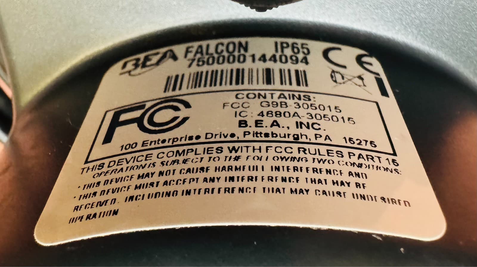 BEA 10FALCON Motion Sensor Microwave Doppler Radar 13 x 16ft Detection Zone 4