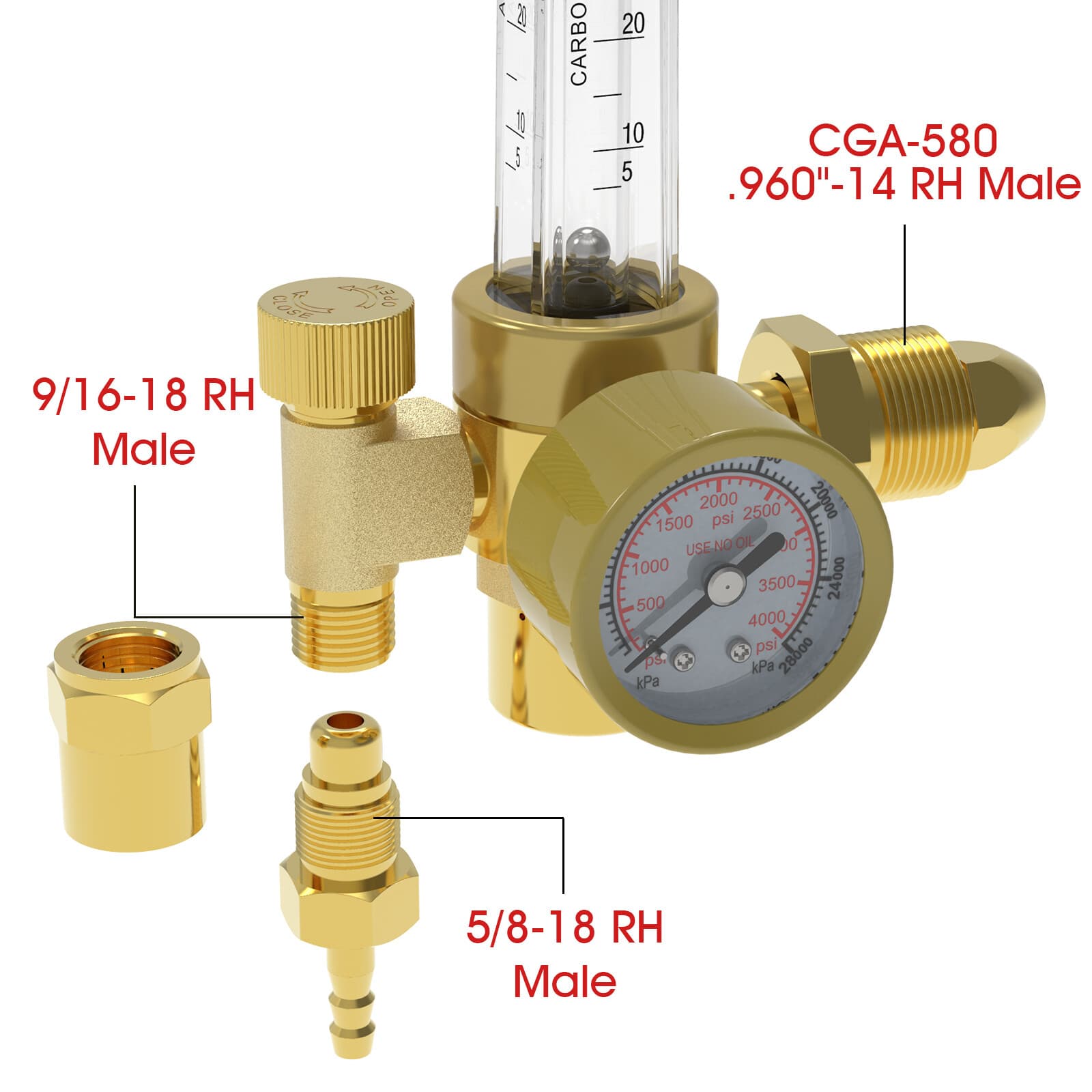 Argon/CO2 FlowMeter Regulator for TIG/MIG Welding 3