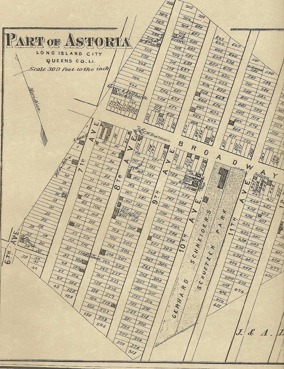 Astoria, NY Middle Village NY 1873 Maps with Businesses & Homeowners Names Shown 2
