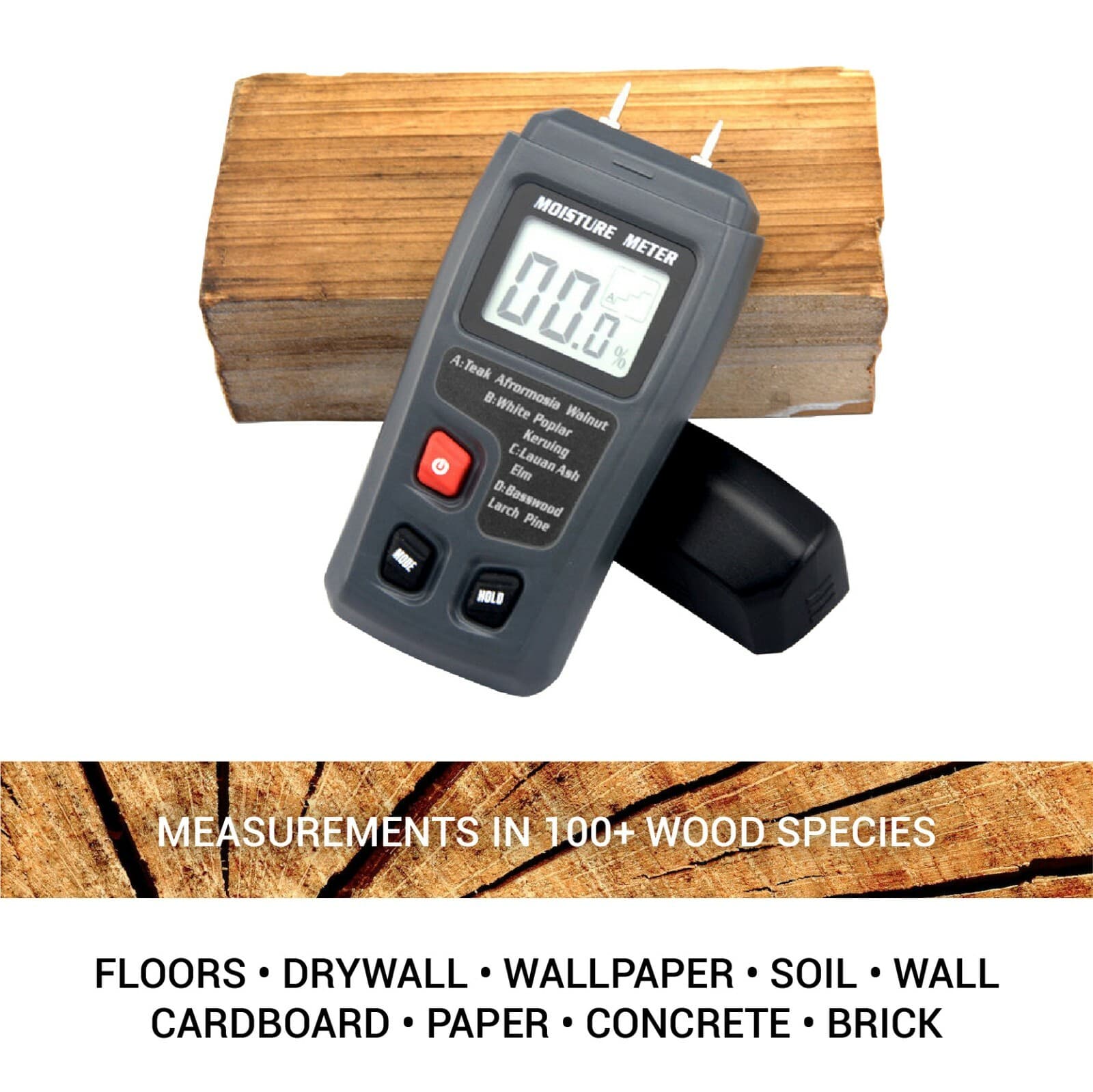 Digital LCD Wood Moisture Meter Detector Tester Wood Firewood Paper Cardboard 4