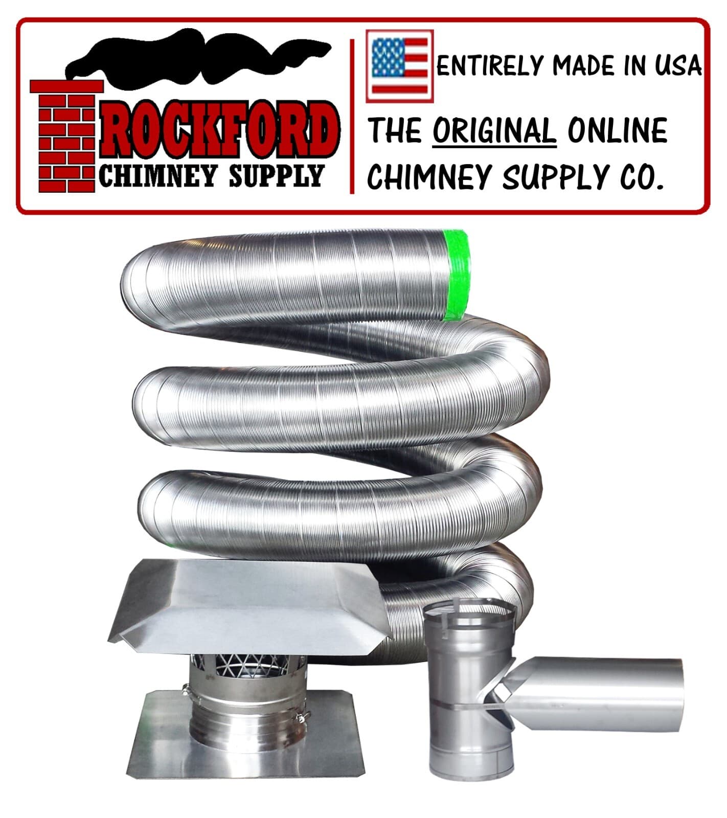6" 316 Flexible Chimney Liner Tee Kit or Insert Kit with Optional Insulation 3