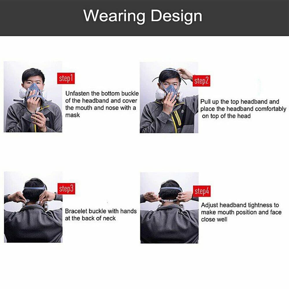 3M Reusable Respirator Half Facepiece 7502 For Chemical Handling, Painting, Med 5