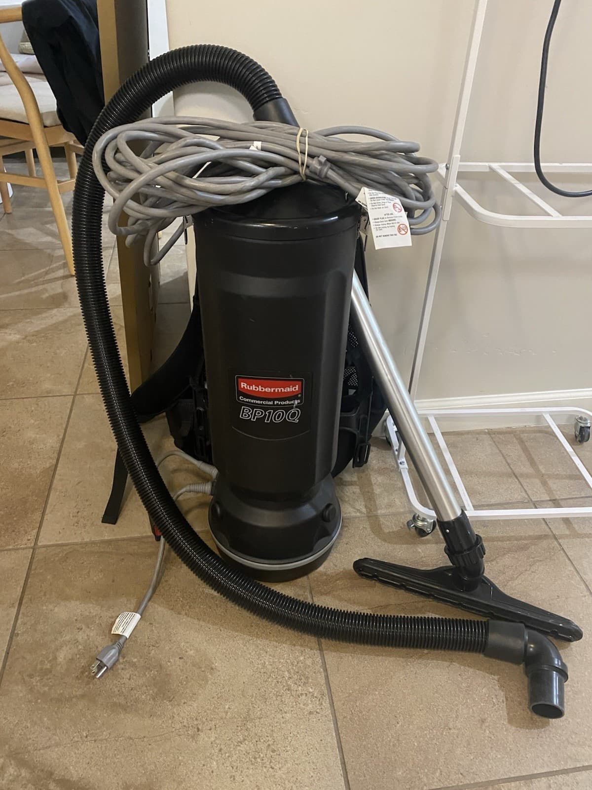 Rubbermaid BP10Q HEPA Commercial Backpack Vacuum Cleaner 10 Quarts