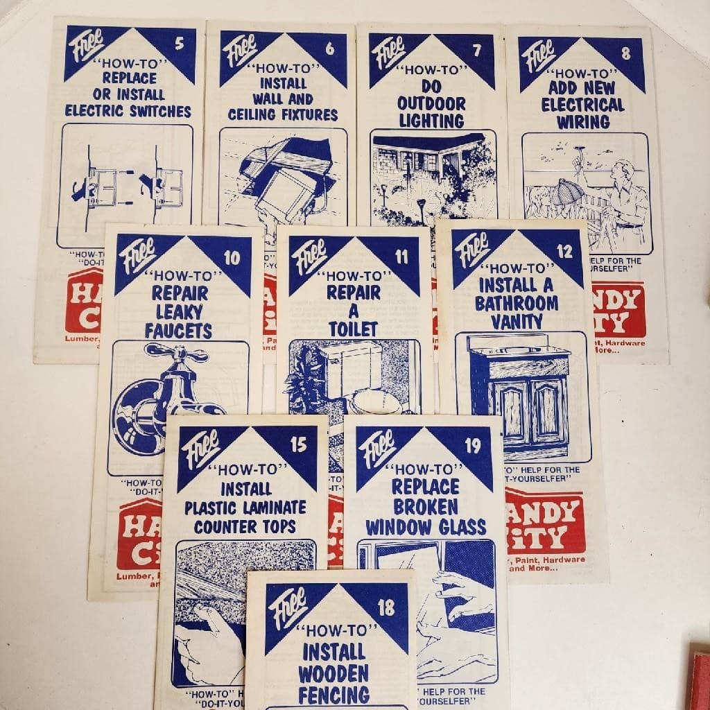 Handy City DYI brochures 1970s Hardware store pamphlets Home Improvement how tos