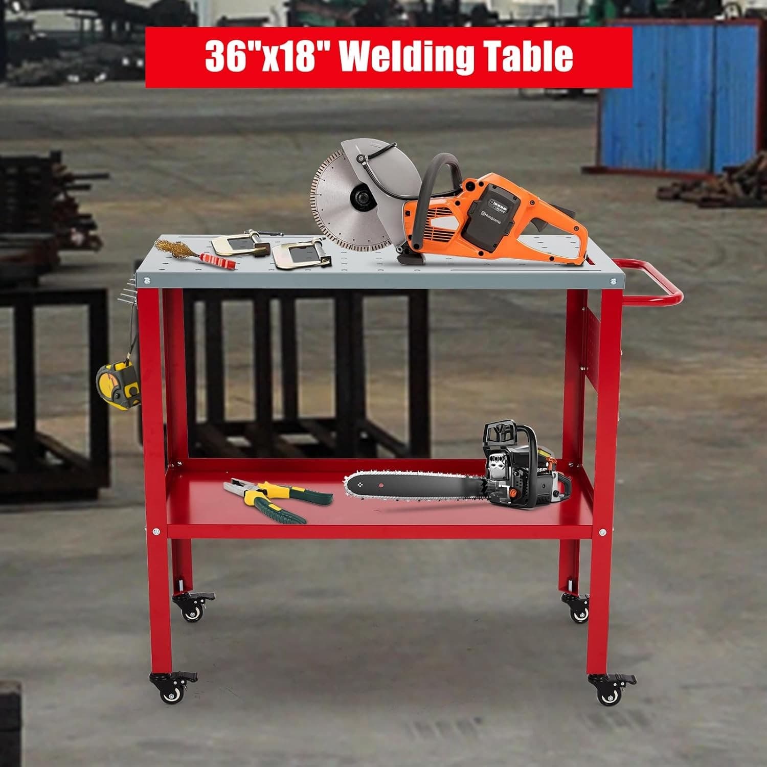 Welding Table 36x18 Inch 1200LBS Capacity Workbench with Fixture Holes Metal Wor 3