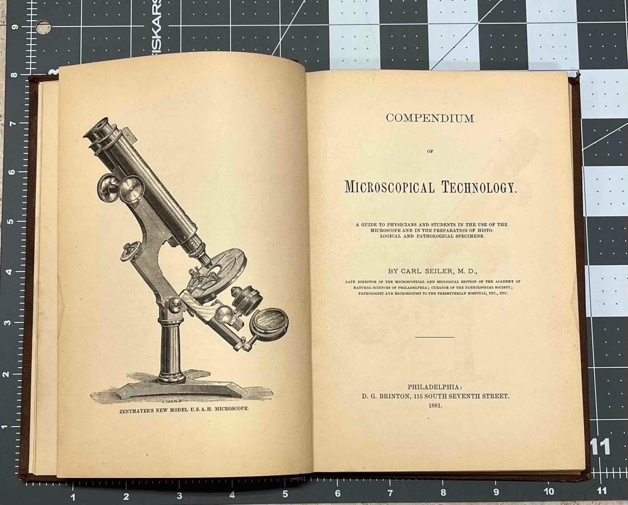 1881 COMPENDIUM of MICROSCOPICAL TECHNOLOGY BY Carl Seiler, Philadelphia PA 3