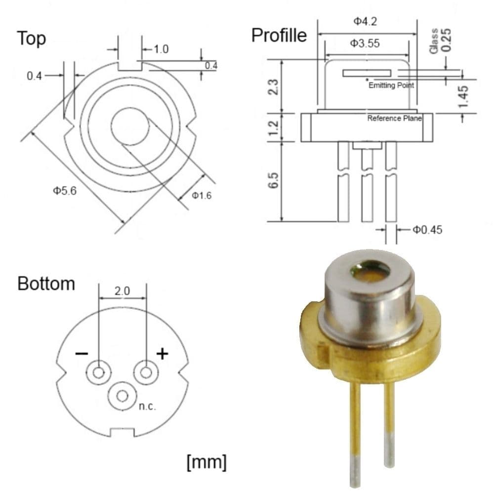 Z80 Lasers - TO-18 / 5.6mm Lab Laser Module - Multiple Diode-Wavelength Options 2