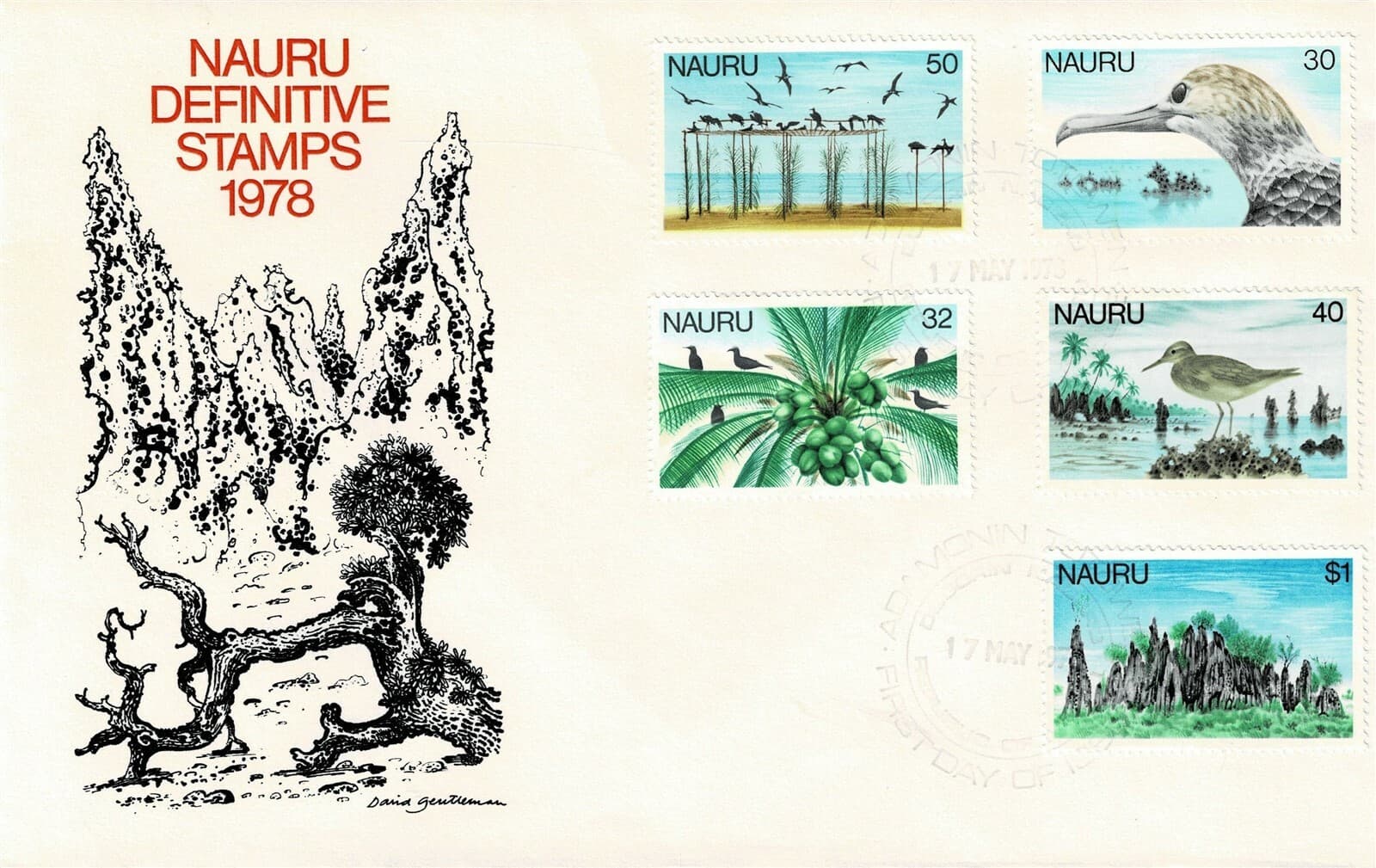 NAURU - 1978 FIRST DAY COVER - DEFINITIVES- W 425