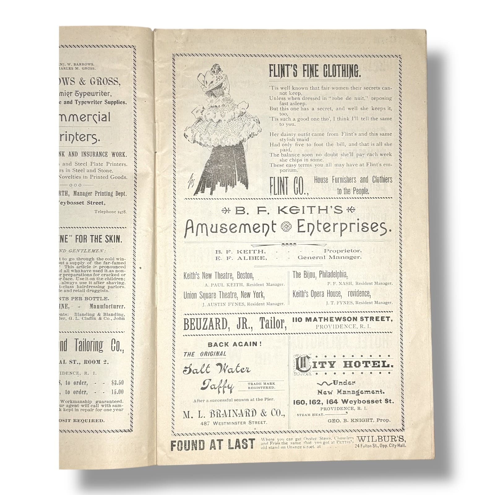 1895 Providence RI B.F. Keith’s Opera House Theatre Program 20th Century Girl 2