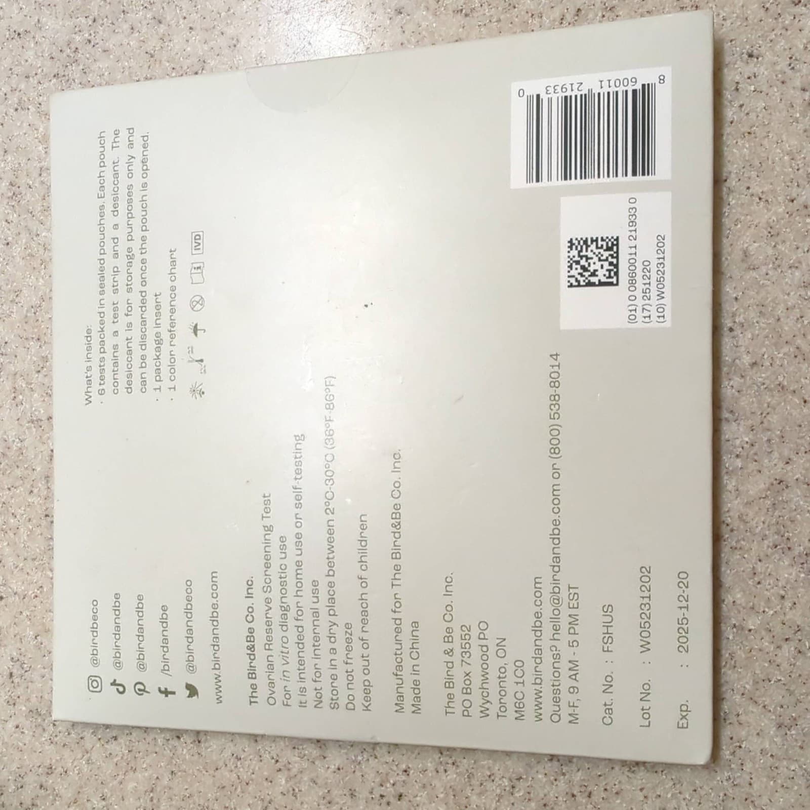 bird&be Ovarian Reserve Screening Test For In Vitro Diagnostic Use 6 Urine FSH 5