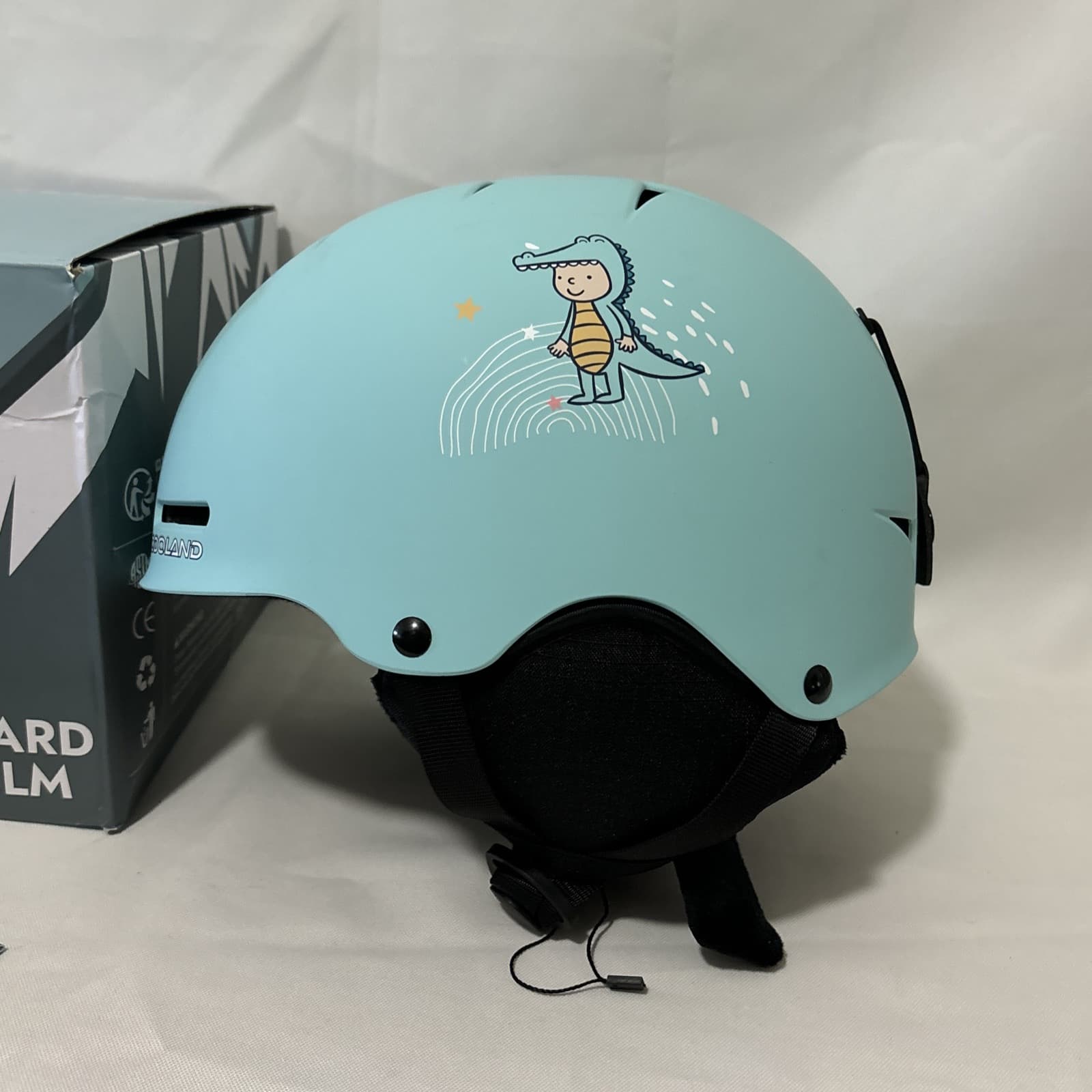 Odoland Ski Helmet and Goggles Set, Snowboard Helmet & Glasses Cyan for Kids 2
