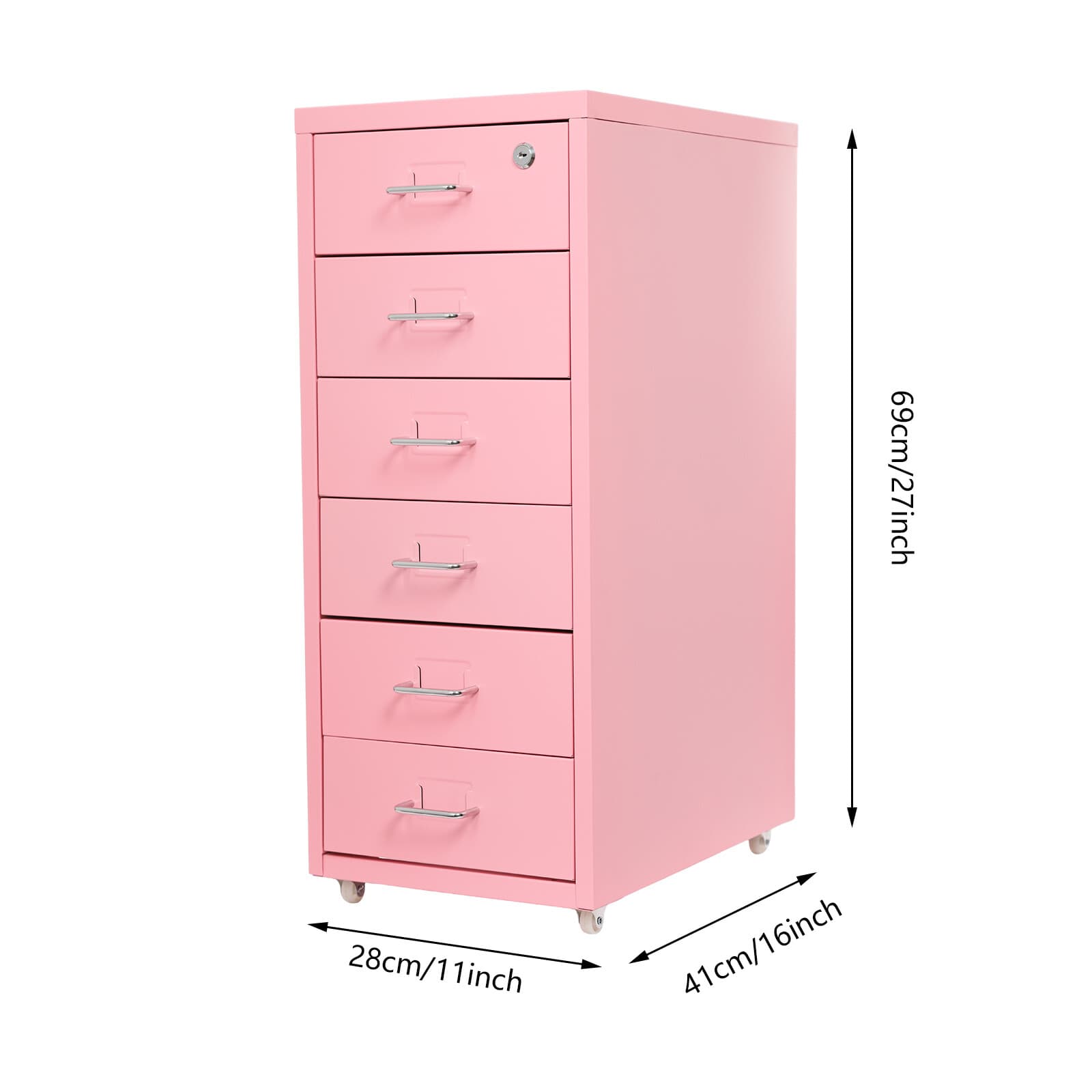 6-layer Vertical File Cabinet, Metal File Cabinet with Lock, Filing Cabinet 4