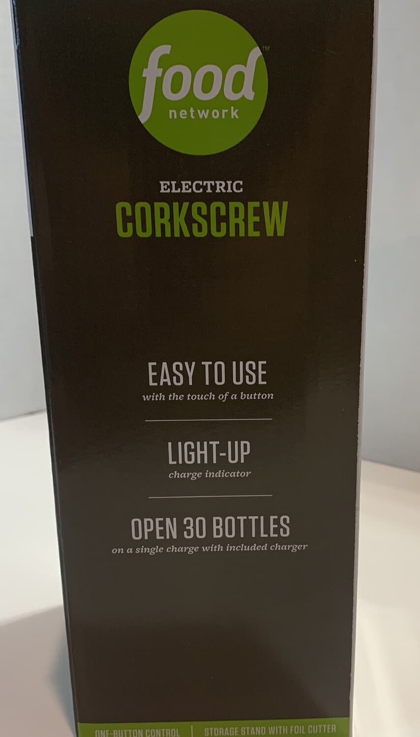 Food Network Electric Corkscrew New In Box With Storage Stand And Foil Cutter 4