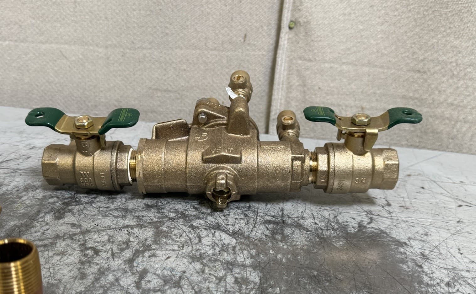 WATTS 009M2QTS-3/4" Reduced Pressure Zone Backflow Preventer With Strainer Bronz 4
