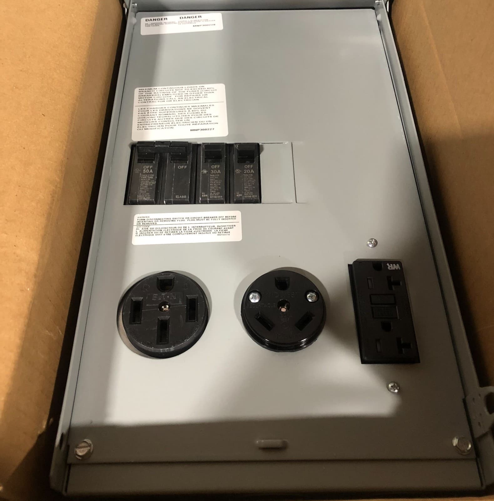 GE GE1LU532SS 50 and 30 Amp RV Receptacles and a 20 Amp GFCI Receptacle New 2