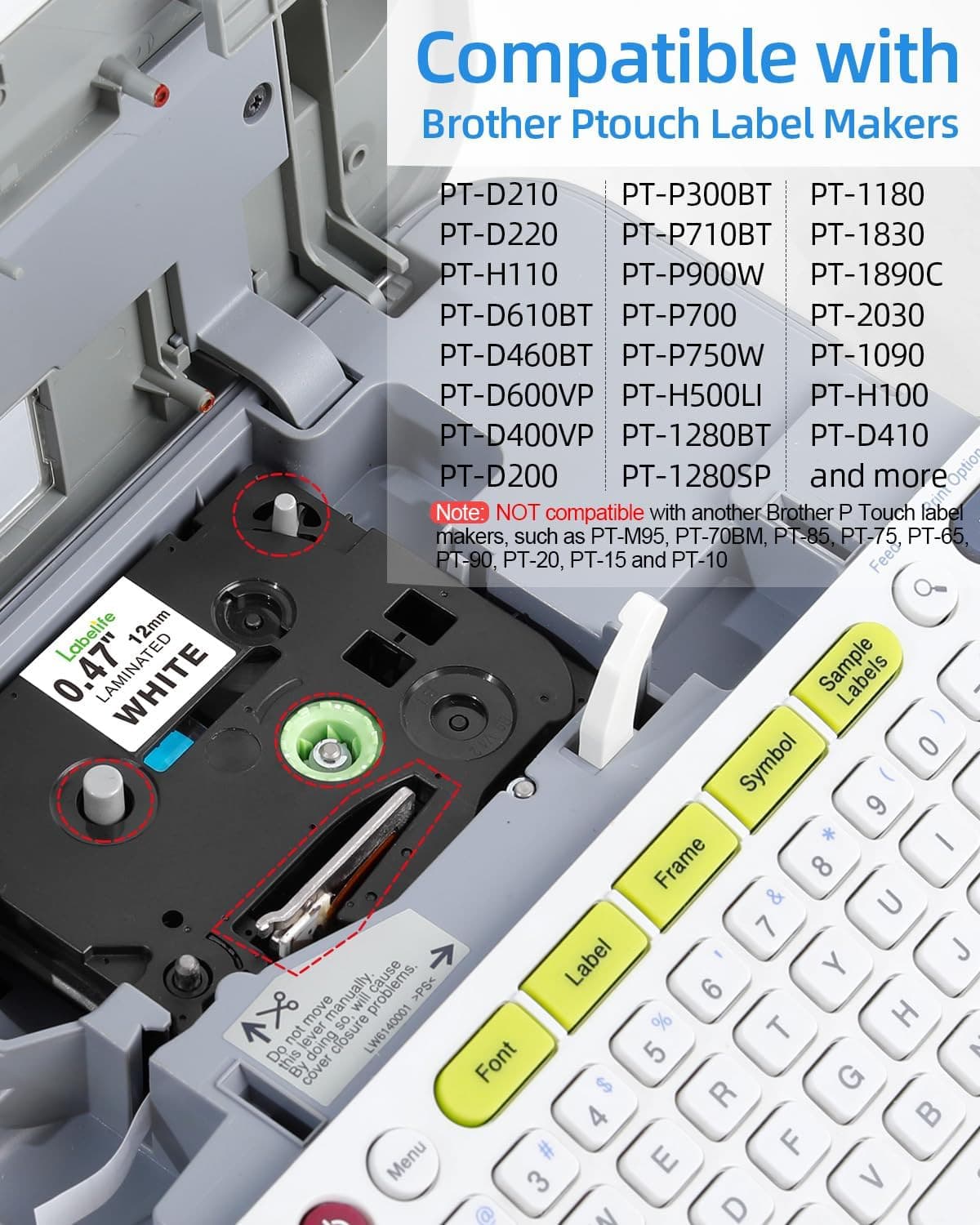 10PK For Brother P-Touch TZe-231 TZ-231 12mm White Standard Laminated Label Tape 2