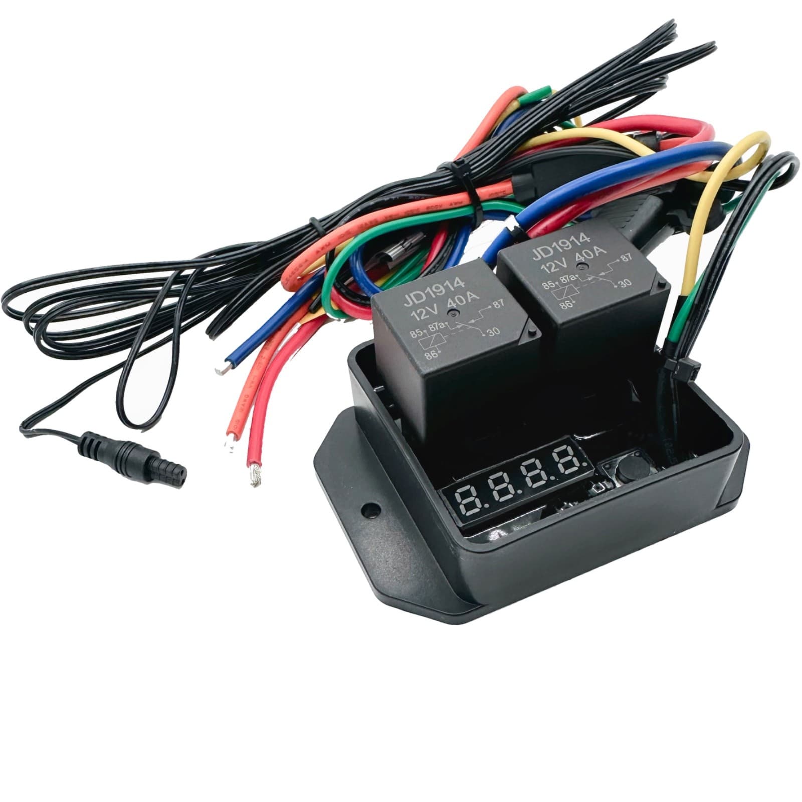 DIGITAL ADJUSTABLE ELECTRIC FAN CONTROLLER THERMOSTAT TEMP SWITCH HOSE ADAPTER 6