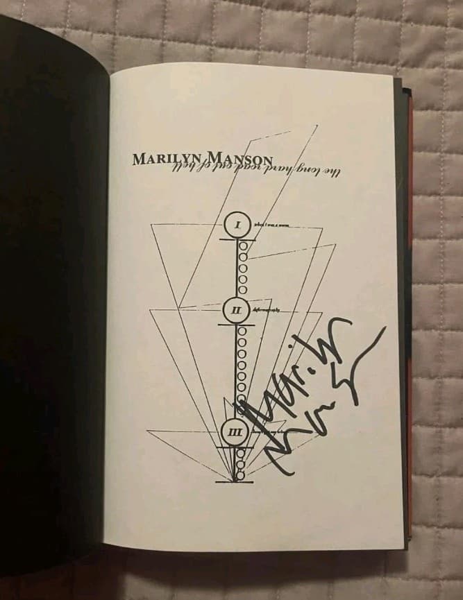 Signed Marilyn Manson Autobiography Book 1998 1st Edition Full Signature 🔥  2