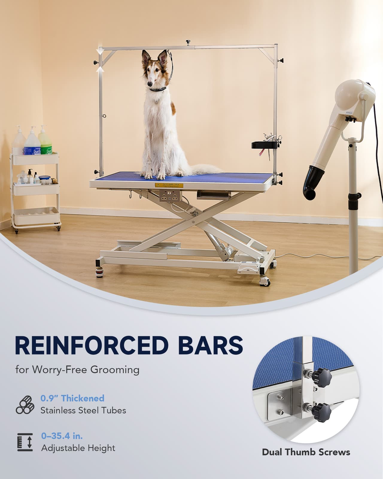 Electric Dog Grooming Table Max 240lb Pet Grooming Station X-Lift Adjustable US 2