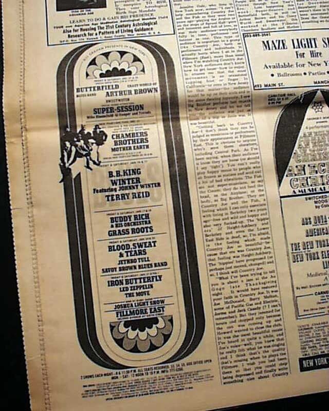 LED ZEPPELIN 1st North American Tour & DEEP PURPLE Concert 1968 Advertisements   3