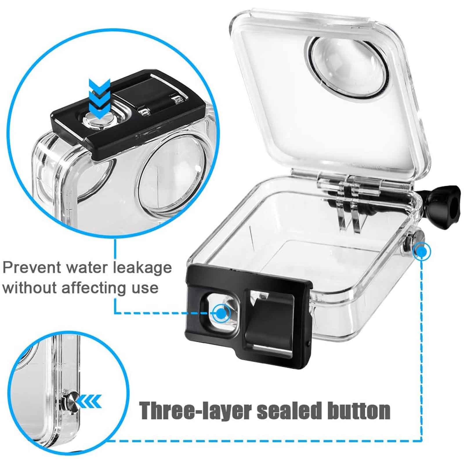 45M Underwater Waterproof Protective Housing Case Cover for GoPro Max Camera 3