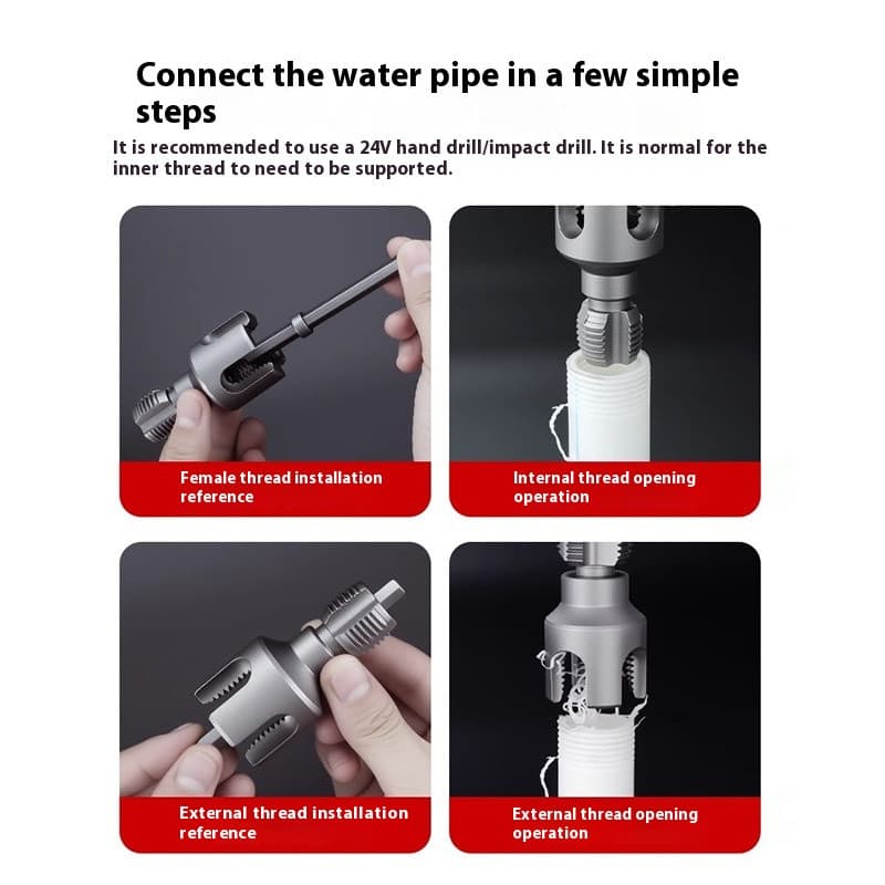 Dane Water Pipe Threader - An Integrated Internal and External Thread Cutting To
