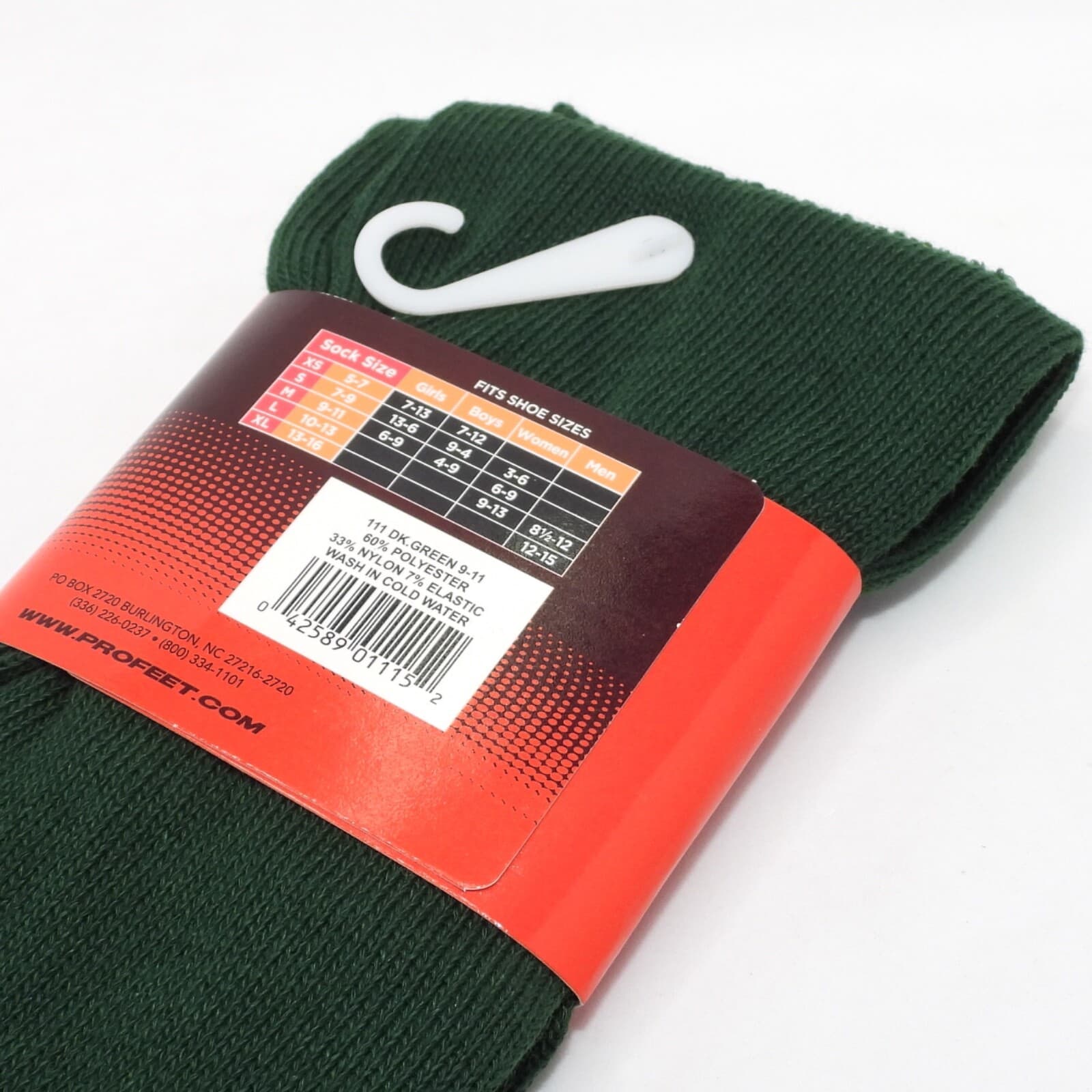 Pro Feet Polyester Multi-Sport Tube Socks Medium (9-11) 111 Dark Green 4