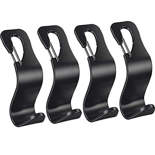 4 Pack Car Back Seat Headrest Hook Hanger for Purse Grocery Bag Handbag Hat  4