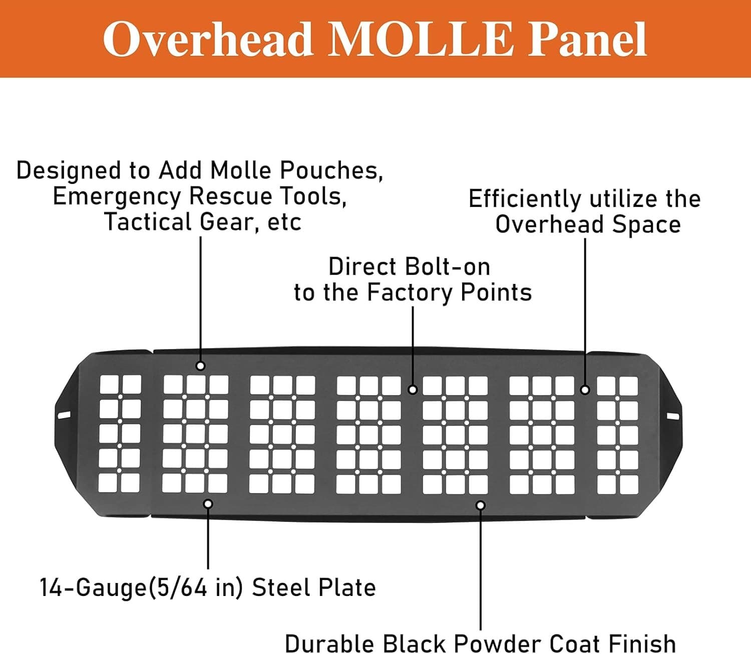 4Runner Overhead MOLLE Panel Interior Cargo Storage Organizer Compatible 5