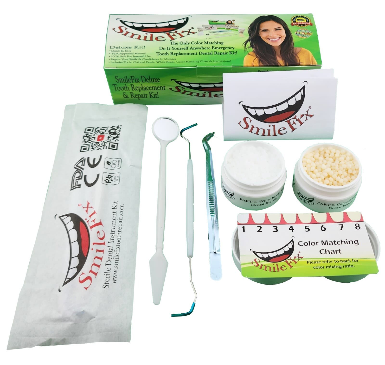 SmileFix Color Matching Deluxe Dental Repair Kit - Replace Missing or Broken ...