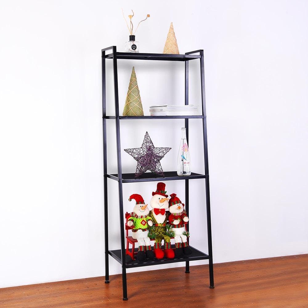 4 Tier Leaning Ladder Shelf Bookcase Bookshelf Storage Shelves Unit Organizer 4