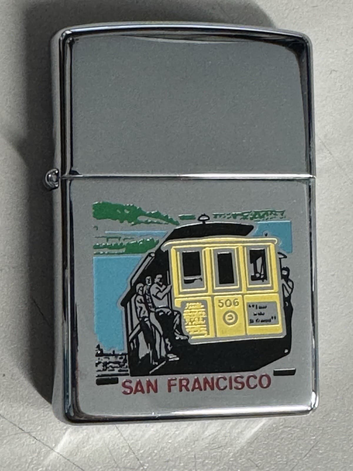 ZIPPO 1999 SAN FRANCISCO CABLE CAR POLISHED CHROME LIGHTER SEALED IN BOX 464H