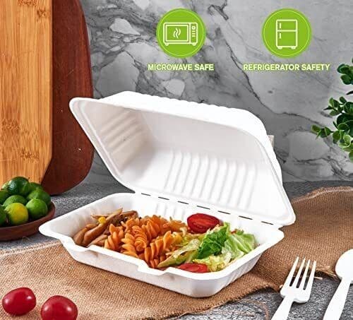 150 pcs Disposable Clamshell Food Take Out Container Box To Go 9.25 x 6.5 x 2.25 3