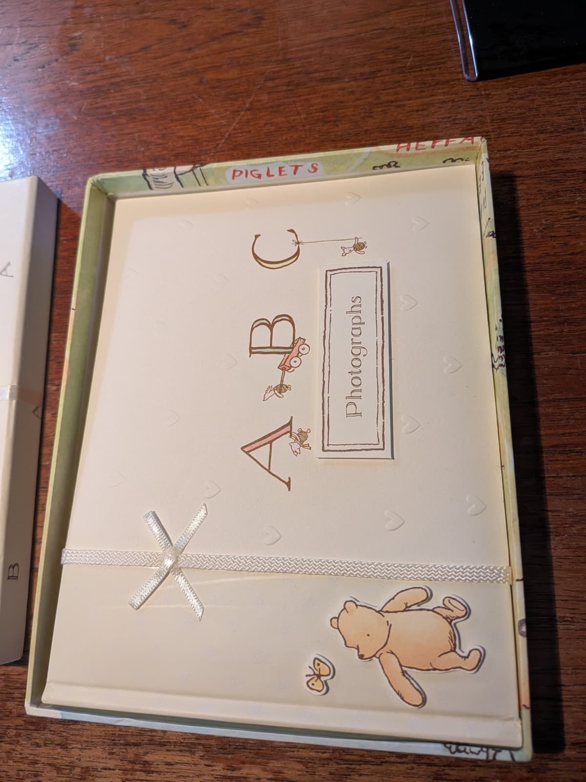 Marks and Spencer classic Pooh photo album New, ribbon box great for baby gift 3