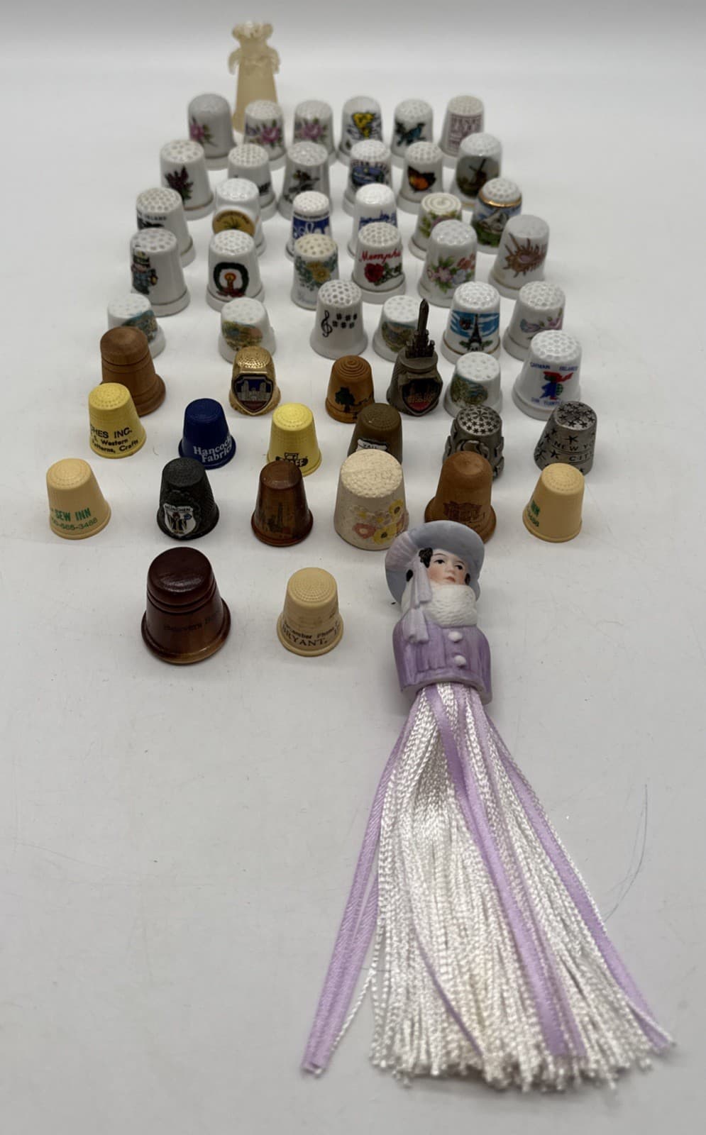 Lot Of 52 Vintage Thimbles Porcelain Wood And Metal Destination Christmas Music