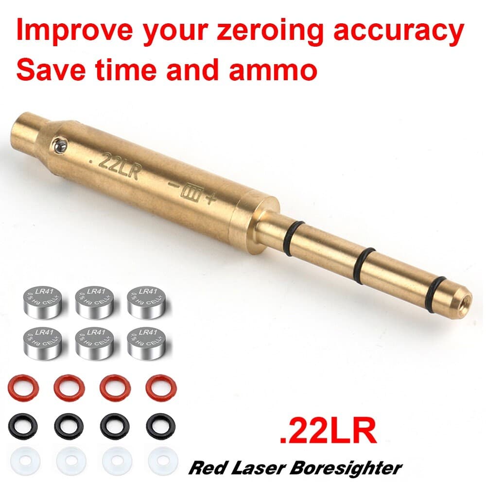 Red Laser Boresighter End Barrel Laser Bore Sight Sighter .22LR for Pistol Rifle
