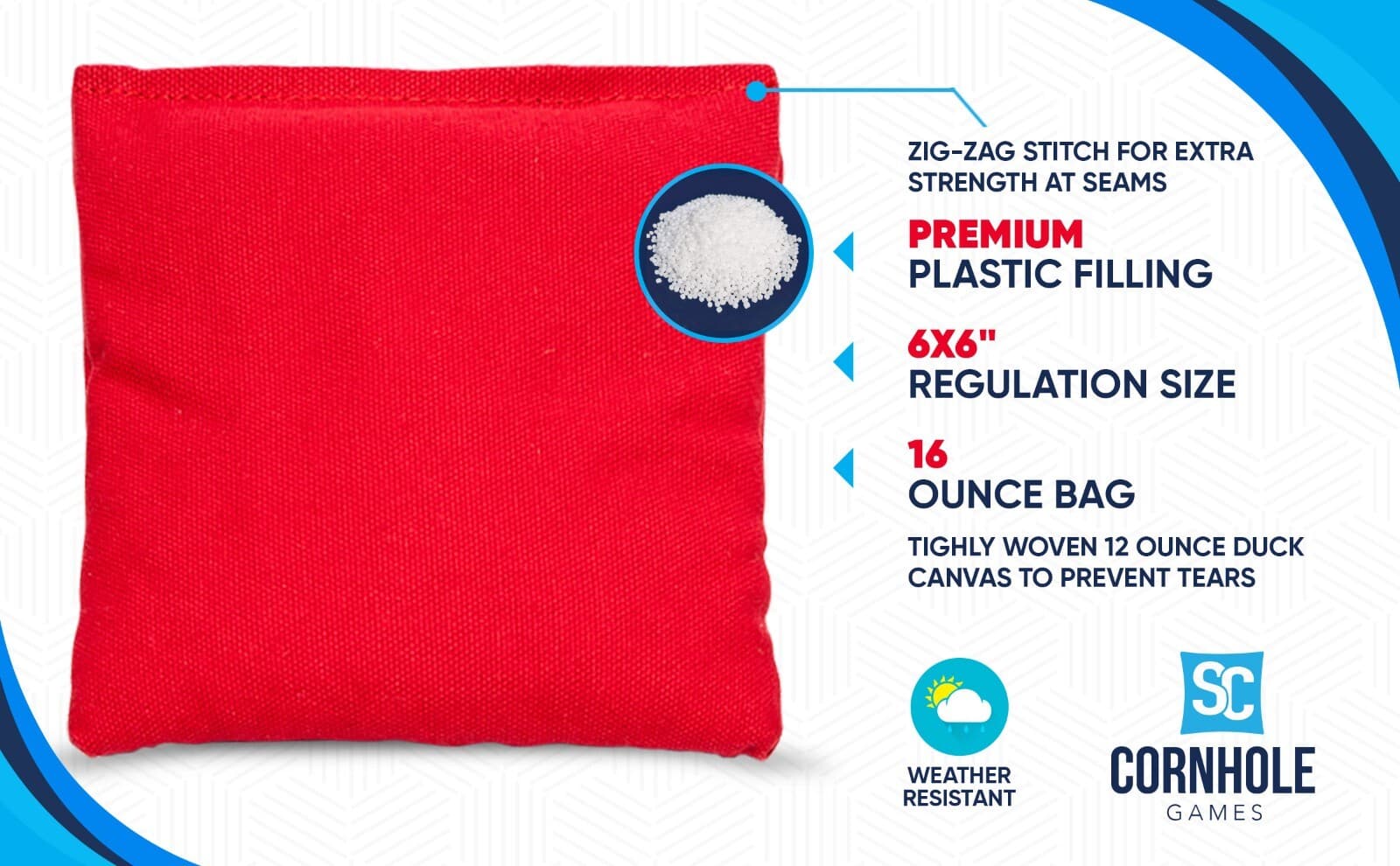 Premium Weather Resistant Cornhole Bags (Set of 8) w/ Free Tote (SALE) 3