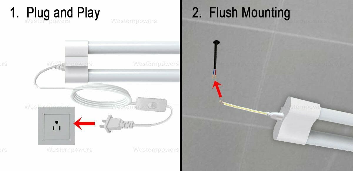 4x Westernpowers 36W LED Shop Light Fixture Work Garage Light 6000K White 4FT 4