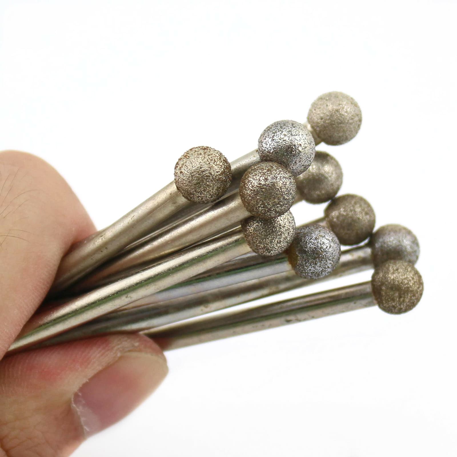 20Pcs Diamond Grinding Bit Ball 8mm 5/16" Coated Spherical Head Mounted Point 2
