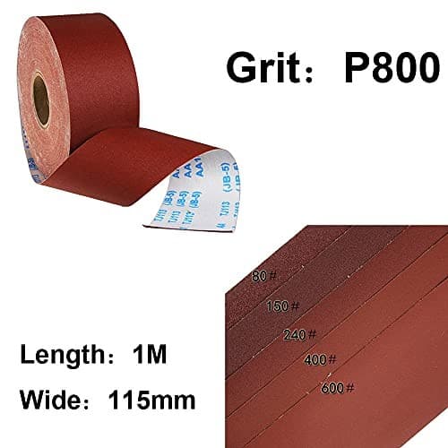 800 Grit Sandpaper Roll, 1 metre x 115 mm Aluminum Oxide Emery 1 Metre, Brown  2