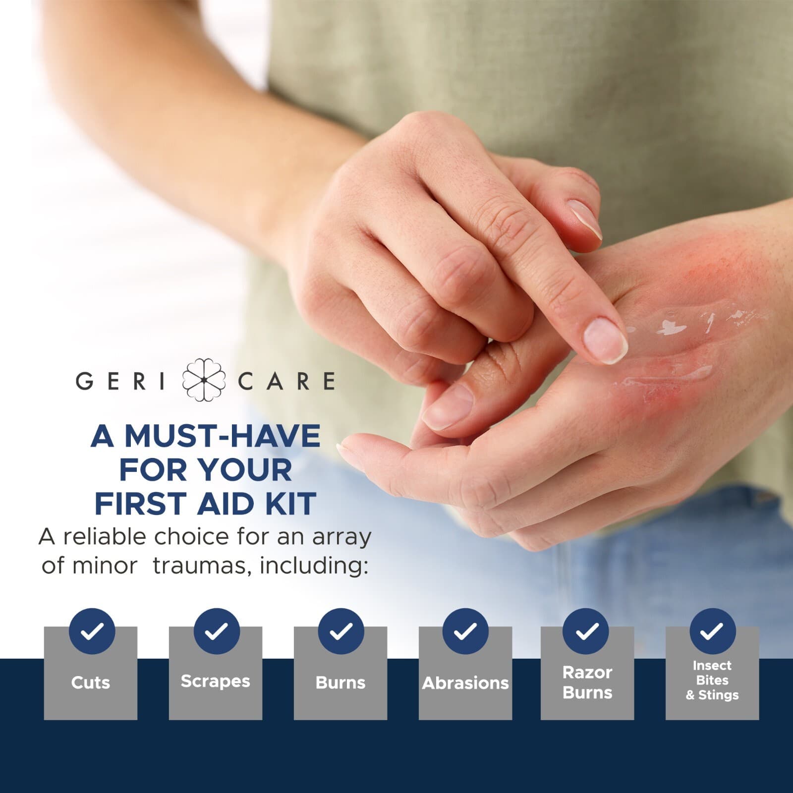 GeriCare Antimicrobial Colloidal Silver Gel Wound Care Cream 55PPM 1.5oz 6