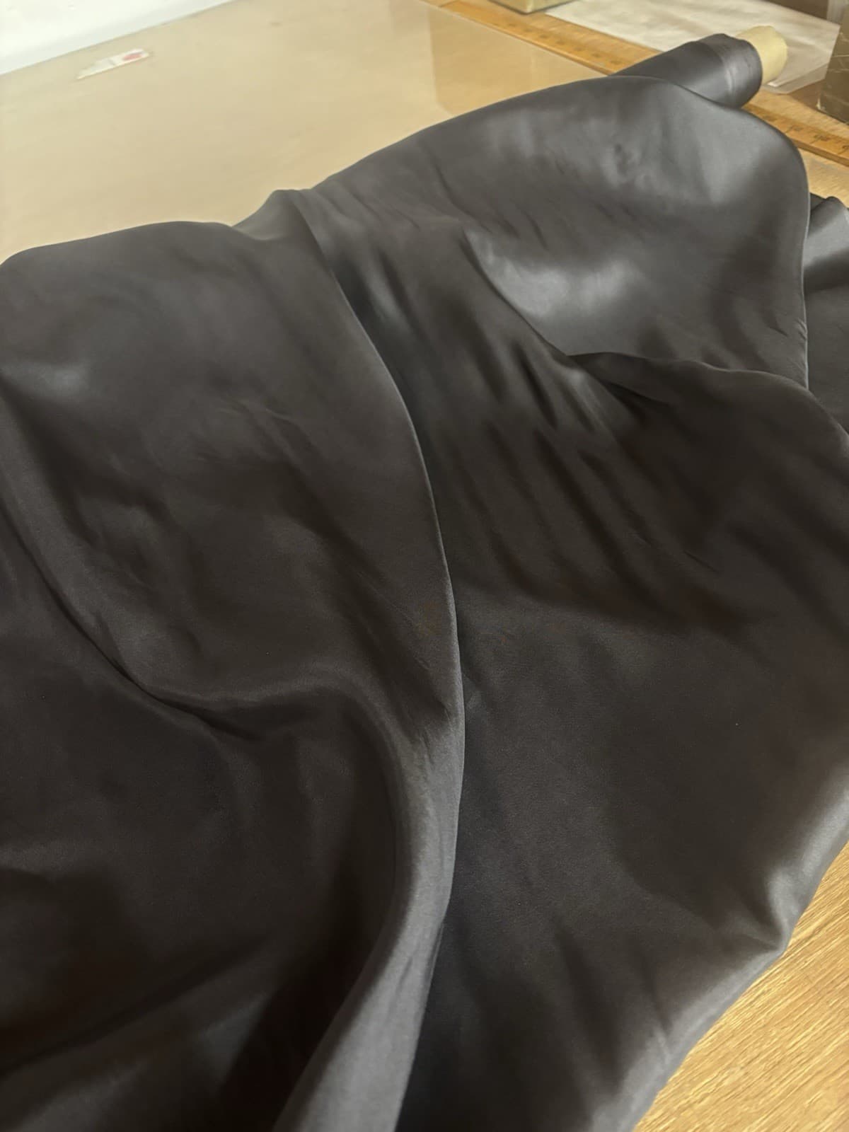 Black Pongee Silk Fabric 2