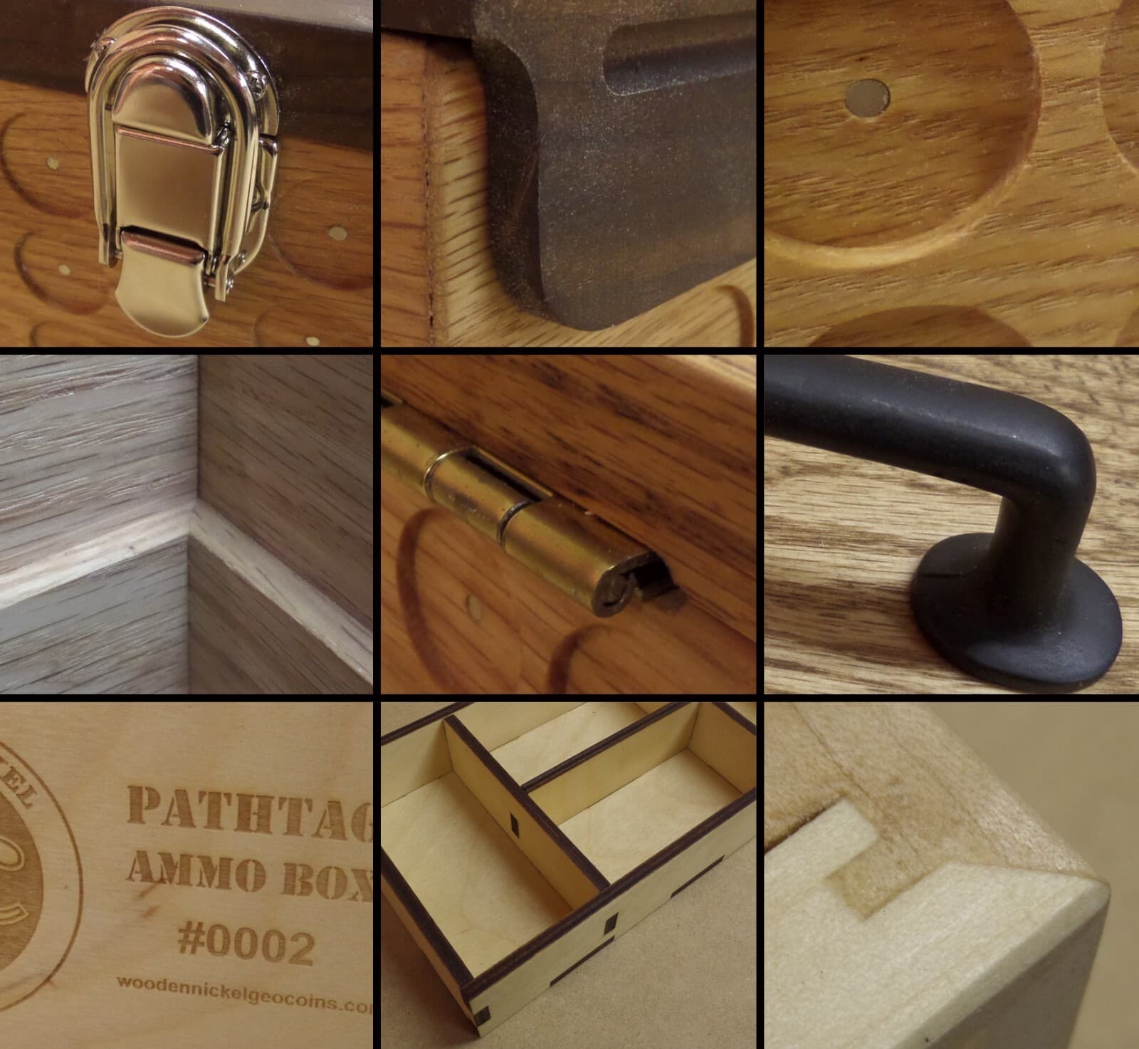 Pathtag Collectors/Traders Ammo Box Oak with 5 Inserts 3