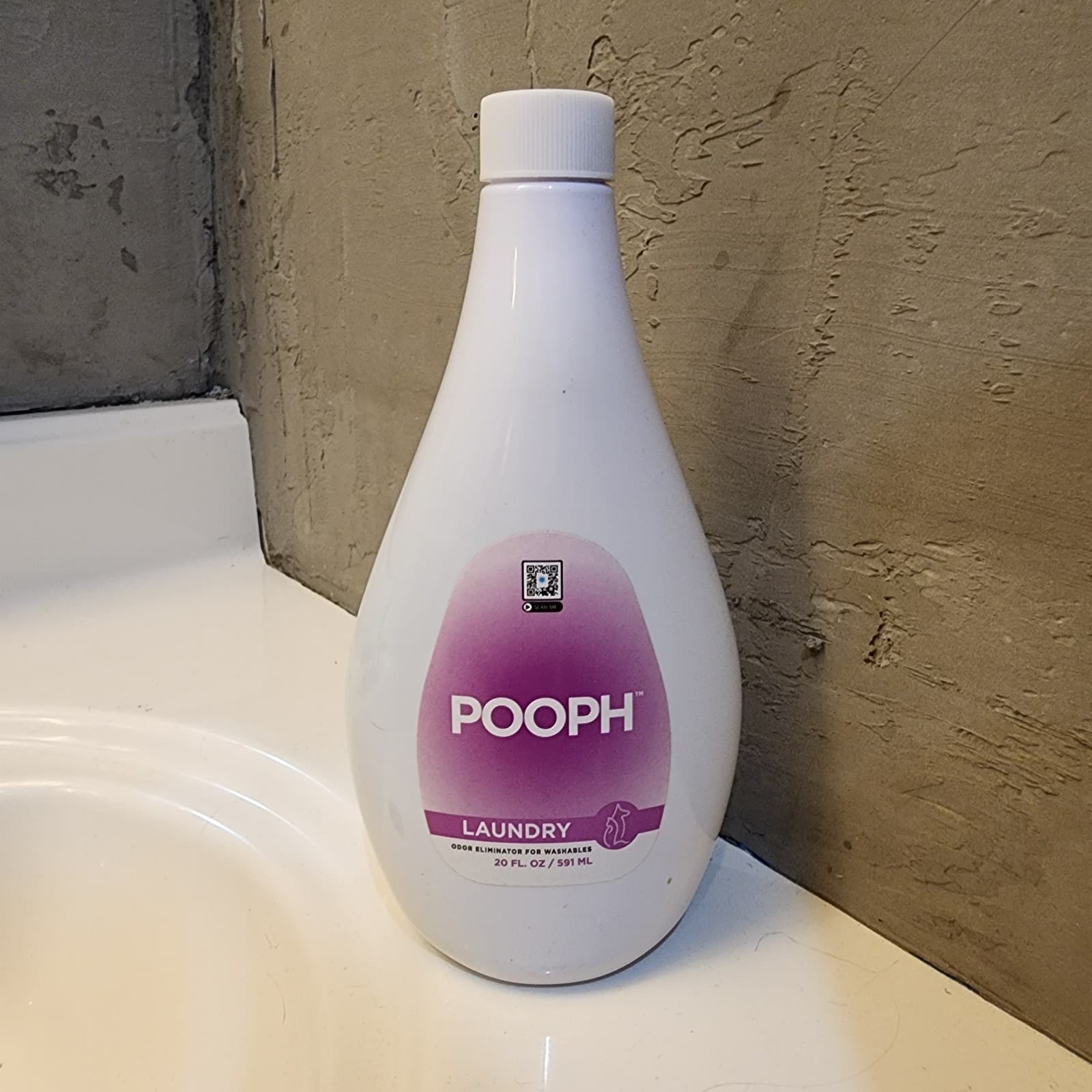 Pooph Laundry Odor Eliminator 20 oz Bottle (10 Loads) Fragrance Free New OPENED 